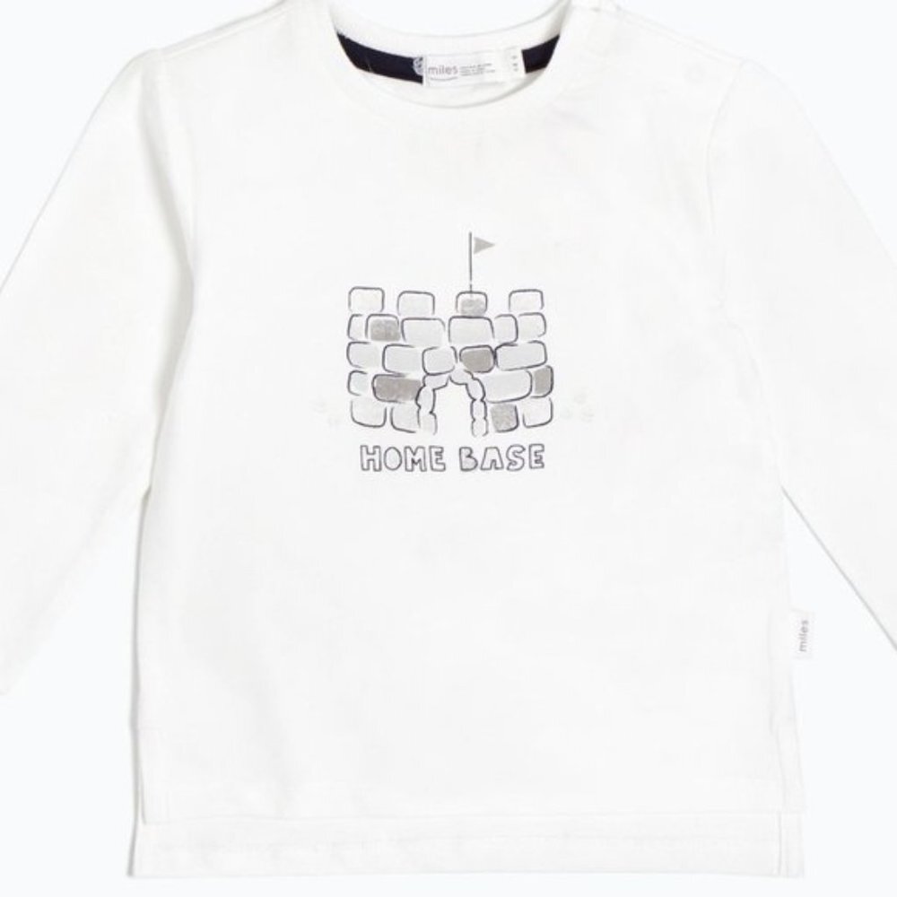 NEW Miles Baby Off-White Organic Cotton Tee Home Base